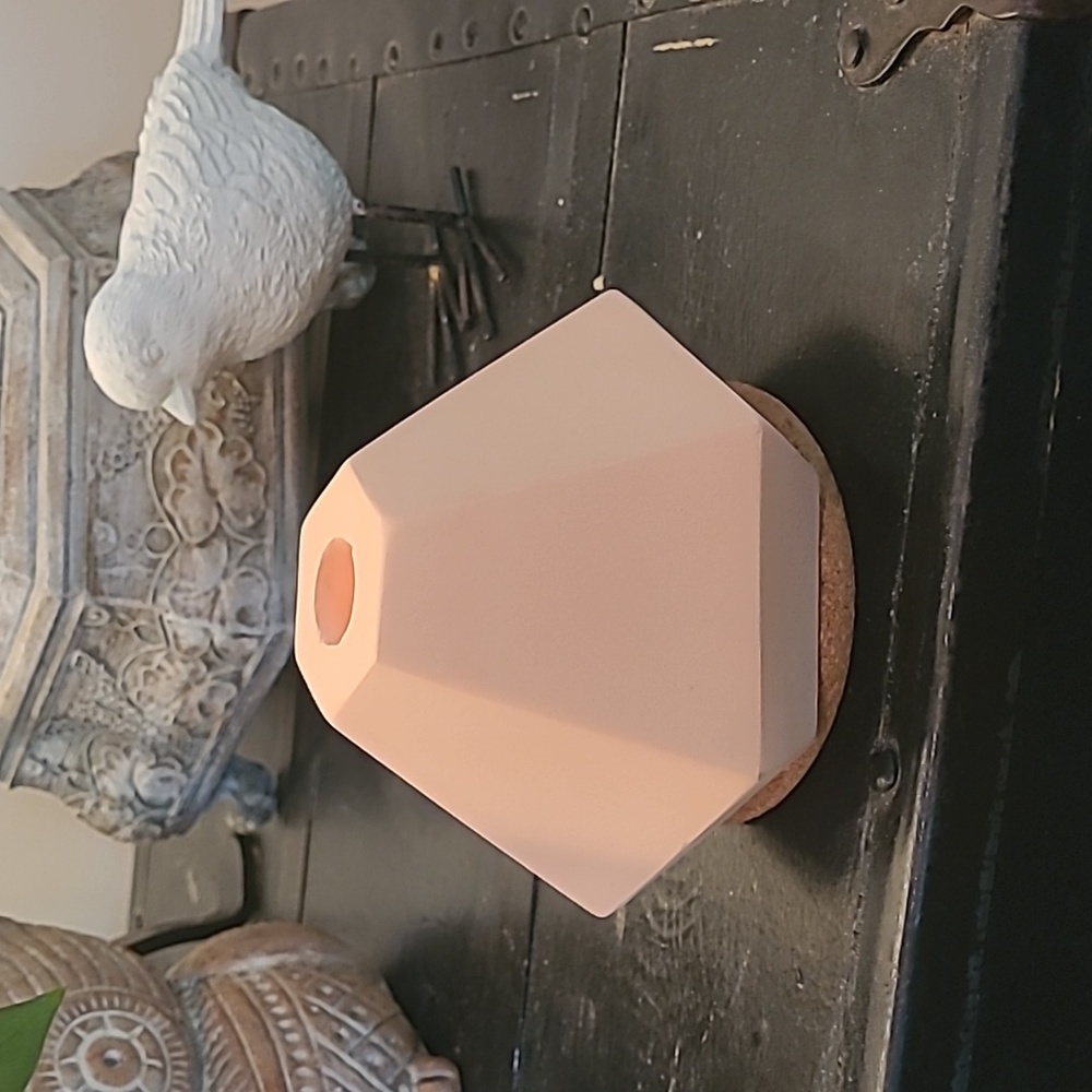 PLOW & HEARTH KORRIDOR Concrete Candle Holder. Peach/light orange